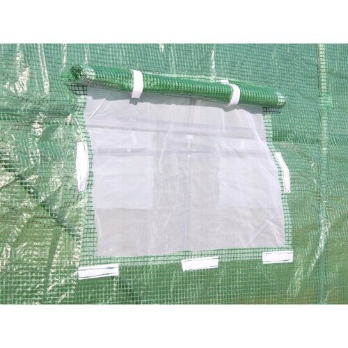 Zahradní fóliovník s pevnými dveřmi, 400 x 250 x 200 cm