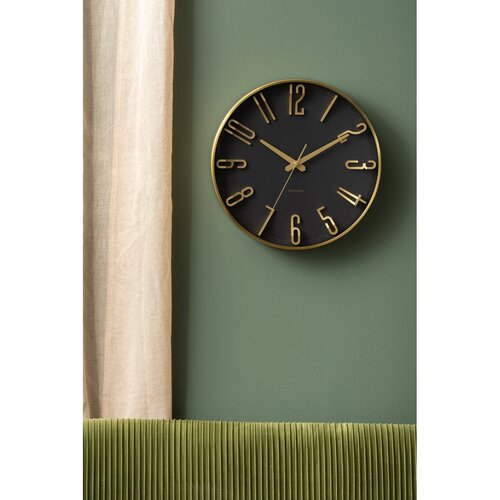 Karlsson 6016BK dizajnové nástenné hodiny čierna, pr. 35 cm