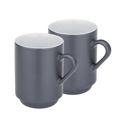 Kela Komplet keramičnih skodelic MATTIA, 2 kos,siva, 300 ml