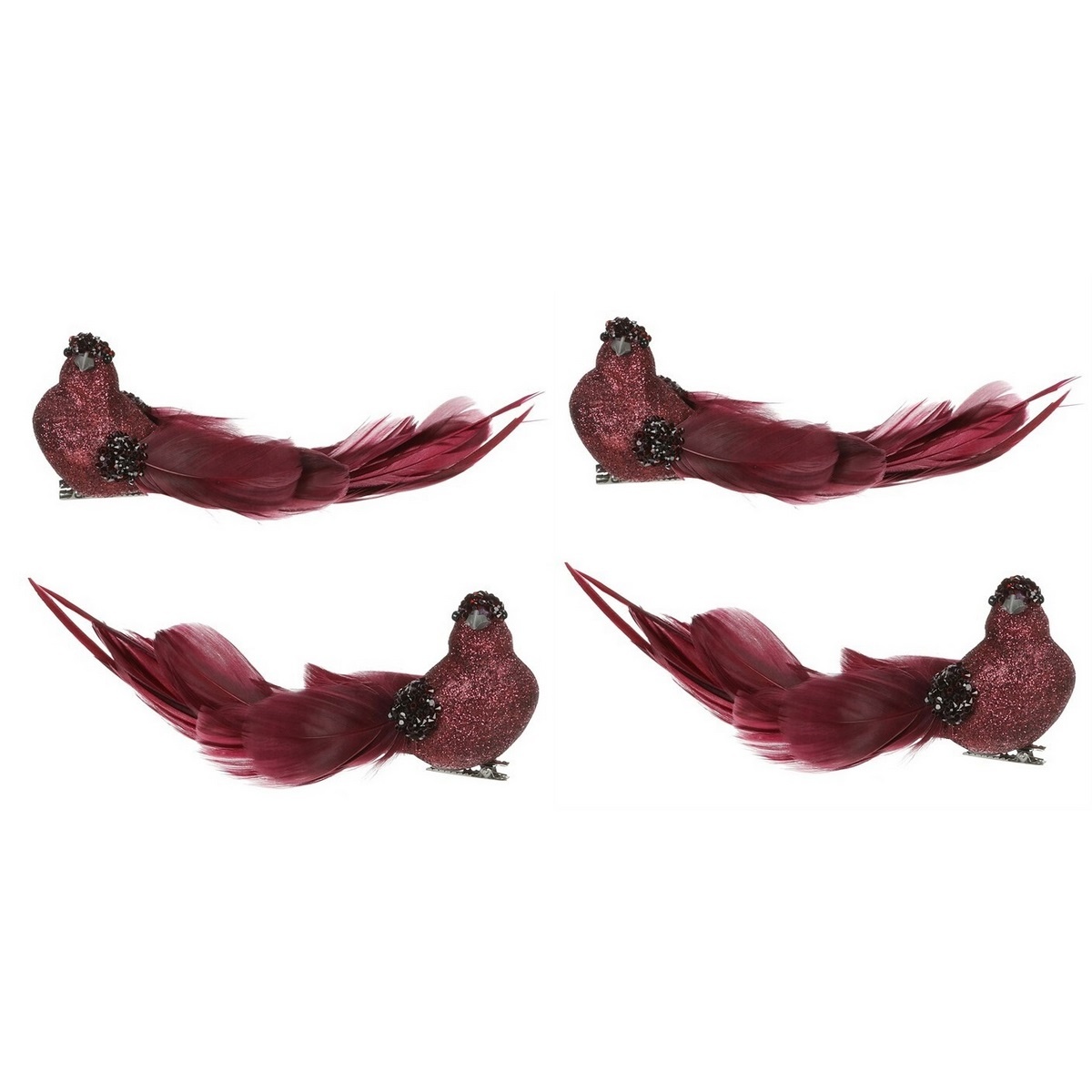Sada ptáčků na klipu, fialová, 4 ks