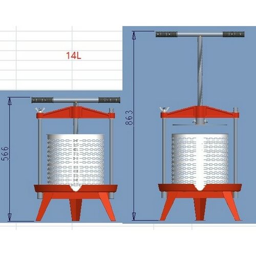 Aldotrade Obstpresse 14 l, Edelstahl