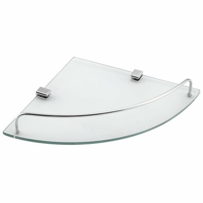 AQUALINE RB115 Rumba Glas-Eckregal 25 x 4,2 x 25 cm, Klarglas