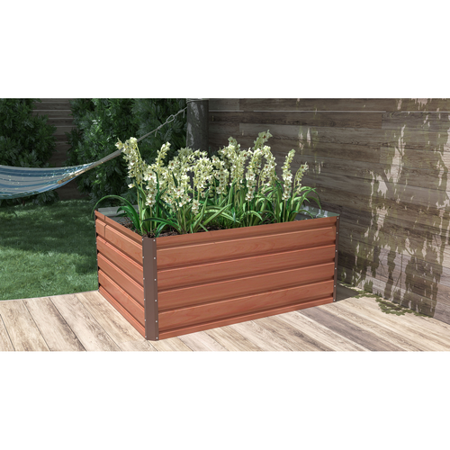 Emelt virágágy G21 Daisy 120 x 90 x 52 cm, fém,barna