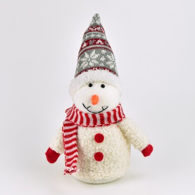 Vianočná dekorácia Textilný snehuliak, 30 cm