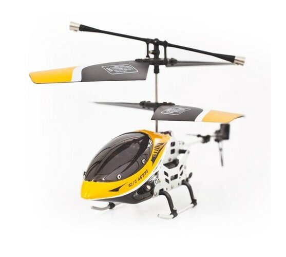 Vnitřní tříkanálový 19 cm vrtulník - žlutý, Buddy , bílá + žlutá