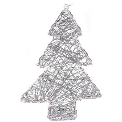 Pom de Crăciun Rivoli, din sârmă, argintiu, 20 LED