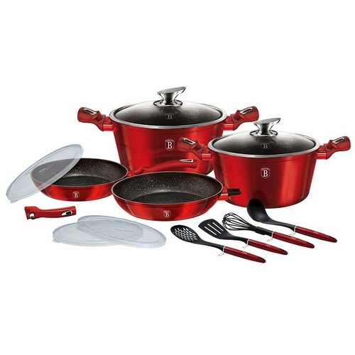 Set de oale și ustensile de gătit Berlinger Haus 13 piese Burgundy Metallic Line I