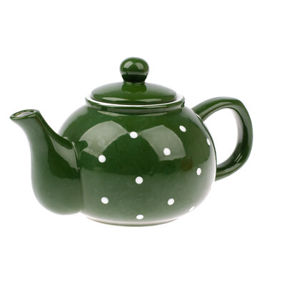 Dzbanek ceramiczny na herbatę Dots 1l, zielony