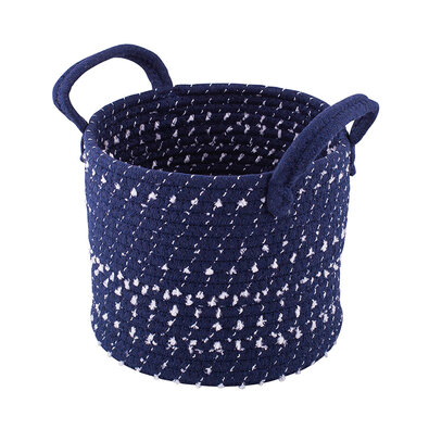 Coș rotund din bumbac Altom Dark blue, 22 x18 cm