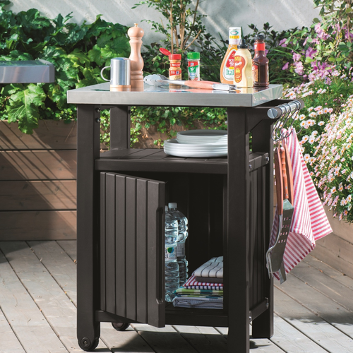 Keter UNITY 105 l záhradný grilovací stôl, hnedý