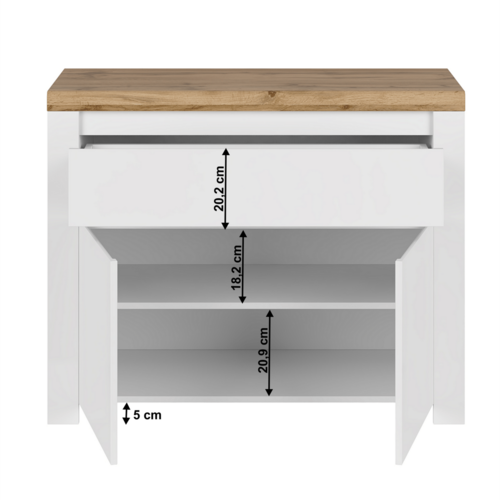 Szafka VILGO 2D1S, biały błyszczący