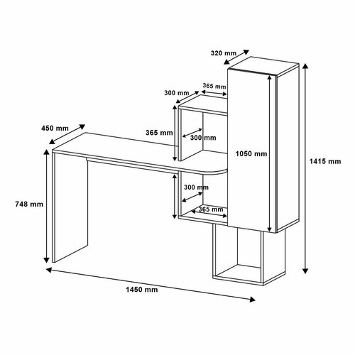 Masă ce birou Acelya Walnut and White