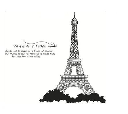 Eiffel-torony öntapadó dekoráció, fekete