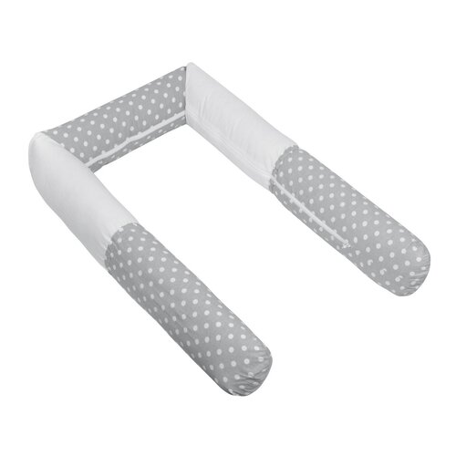 Bellatex Бортик для дитячого ліжечка, циліндр Крапки сірий, 240 см