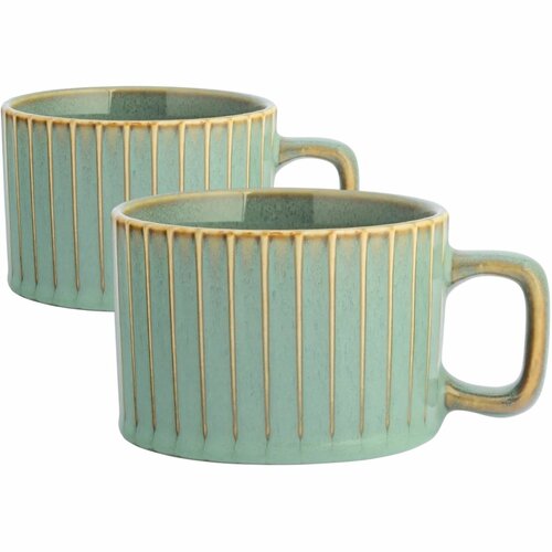 Altom Set of 2 cups Reactive Sage 220 ml