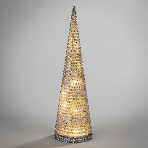 Świecąca dekoracja LED stożek Diamonds, 47 cm