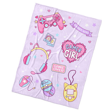 BedTex Gamer Girl gyermek takaró, 130 x 170 cm