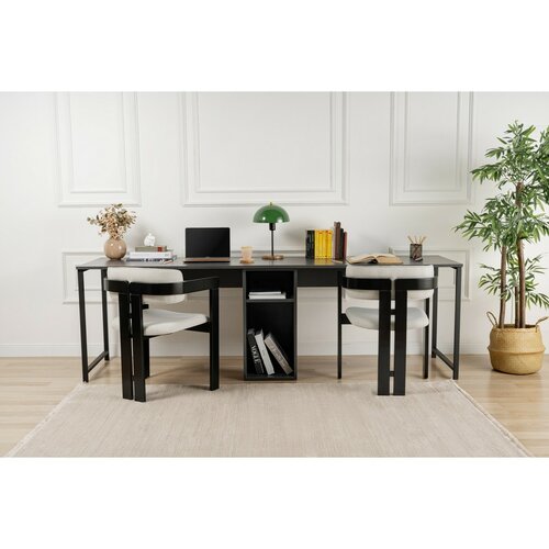 Pracovný stôl Twin Anthracite and Blackfarbe