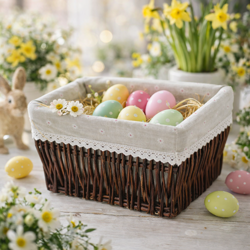 Pletena košarica, 33 x 23 x 15 cm, rjava