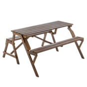 Gartentisch/Bank, 2 in 1, braun, ZAGIR