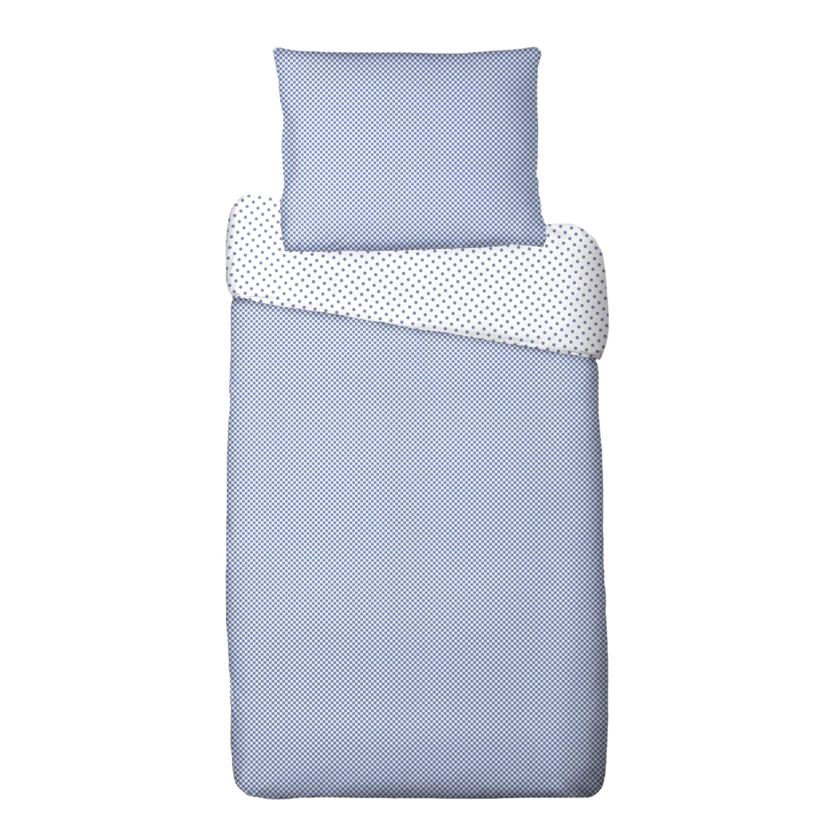 Poza Lenjerie de pat din bumbac Buline, albastru, 140 x 220 cm, 70 x 90 cm