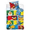 Detské bavlnené obliečky Angry Birds Check blue, 140 x 200 cm, 70 x 80 cm