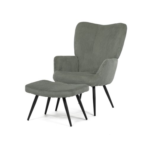 Relaxačné kreslo s podnožkou L7285 GRN6, zelené