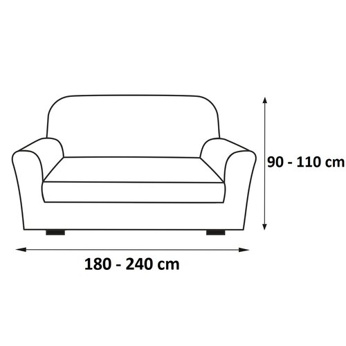 Multielastický potah na sedací soupravu Sada hnědá, 180 - 240 cm