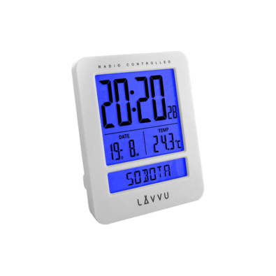 Ceas deșteptător digital Lavvu Duo White LAR0020, 9,2 cm