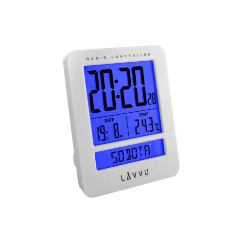 Ceas deșteptător digital Lavvu Duo White LAR0020, 9,2 cm