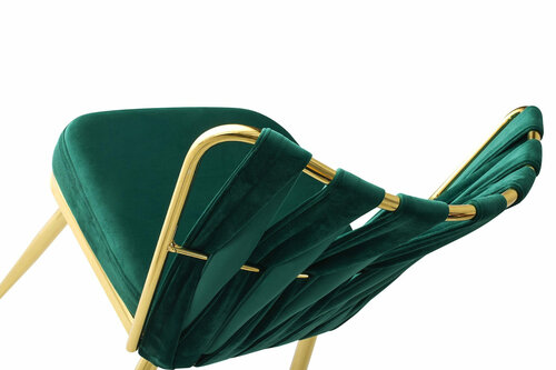 Esszimmerstuhl-Set Kusakli Green and Gold, 2 Stück