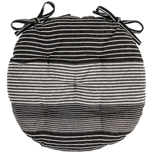 Pernă scaun matlasată Dungi gri, rotundă, 40 cm