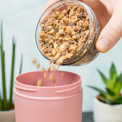 Westmark Dvoudílná dóza na svačinu, 700 ml, růžová