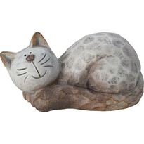 Ceramiczna dekoracja ogrodowa Kot leżący, 21,6 x 10,8 x 12,9 cm