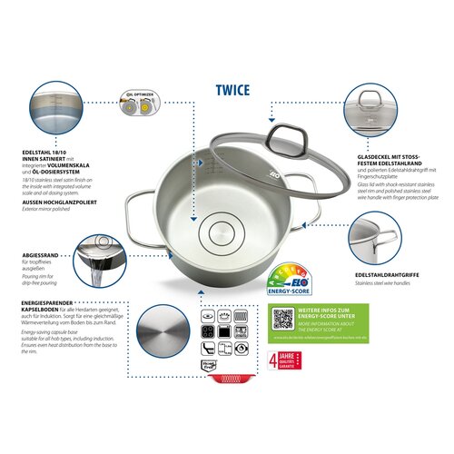 Elo 41410 Set de 4 oale din oțel inoxidabil dedouă ori