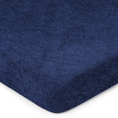4Home Frottee-Spannbettlaken Dunkelblau, 90 x 200 cm