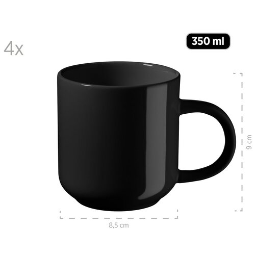 Mäser 16-częściowy zestaw do jadalni  ALENIA, czarny