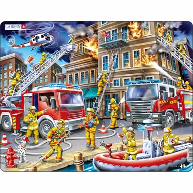 Puzzle Larsen Pompieri la incendiu, 45 piese