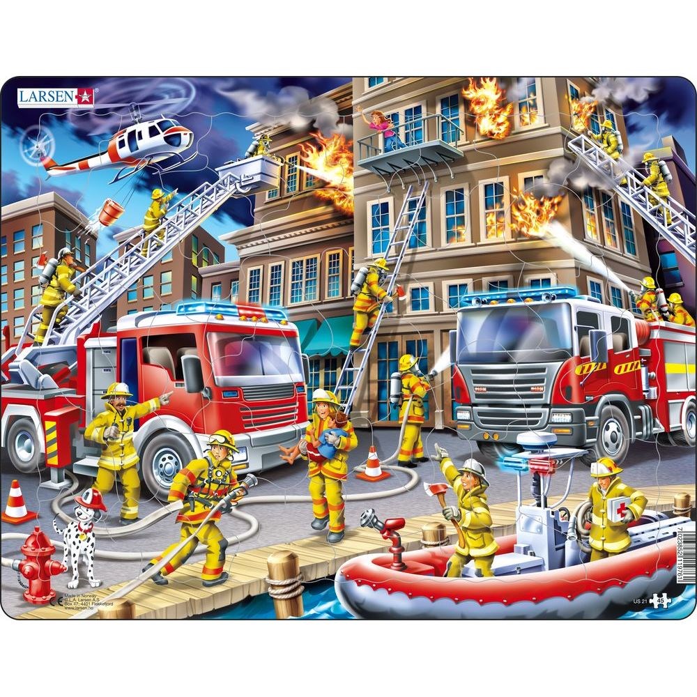 Larsen Puzzle Hasiči pri požiari, 45 dielikov