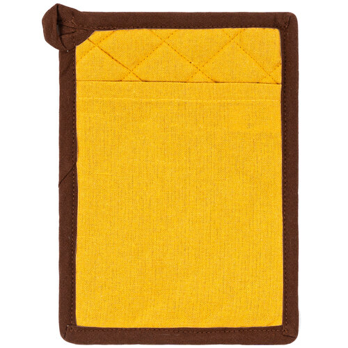 Potholder and trivet Heda yellow / brown, set of 2