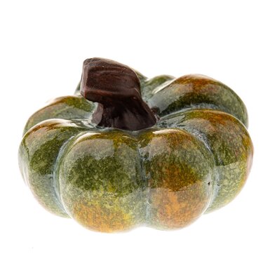 Dovleac ceramic de toamnă, 10 x 7 cm, verde