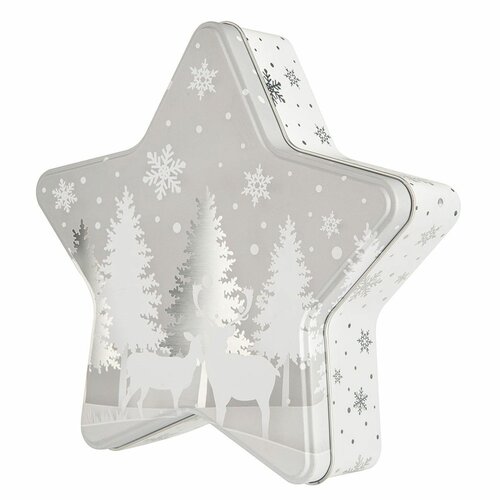 Altom Weihnachtliche Blechdose Silver Christmas tree, 23 x 22 x 6 cm