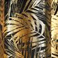 Restilo Zasłona Velvet golden Leaves czarny, 140 x 245 cm