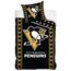 Lenjerie de pat NHL Pittsburgh Penguins Stripes, din bumbac, 140 x 200 cm, 70 x 90 cm
