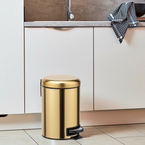 Wenko Leman Pedal Bin 3 l, mat zlata