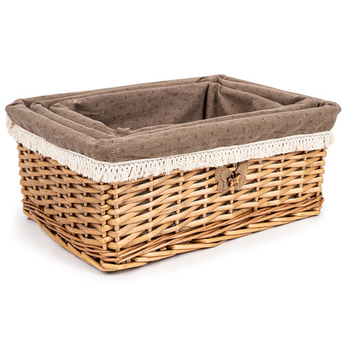 Weidenkorb-Set Village Braun, 3 Stück, 3 Größen, 30 x 16 x 40 cm