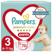 Scutece Pampers Premium Care Pants 70 bucăți,mărimea 3