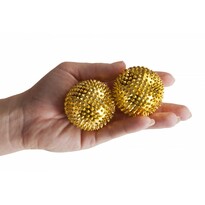 Akupresúrne guľôčky s magnetmi zlatá, pr. 4,5 cm