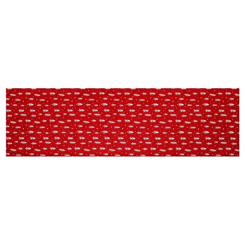 Weihnachtlicher Tischläufer Bäume 40 x 150 cm, rot