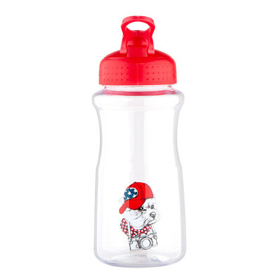 Altom York műanyag palack szívószállal, 500 ml, piros